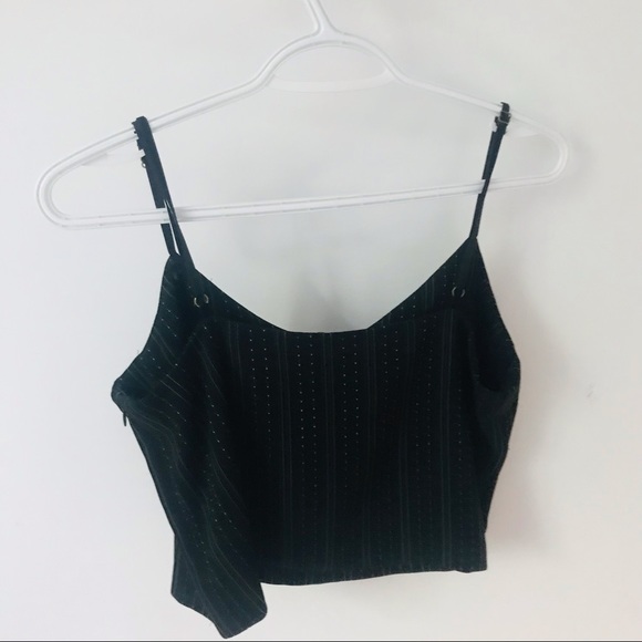Honey Punch Cropped Cami Black w/Gold Pinstripe - Picture 5 of 5